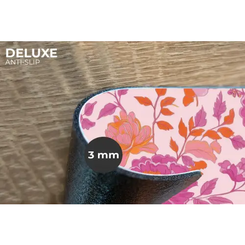 Bloemenpatroon - Roze - Oranje - Bloemen Placemat vinyl groot -closeup