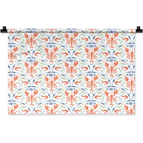 Sfeer - Oranje - Blauw - Groen Wandkleed katoen klein 269 -zz3d