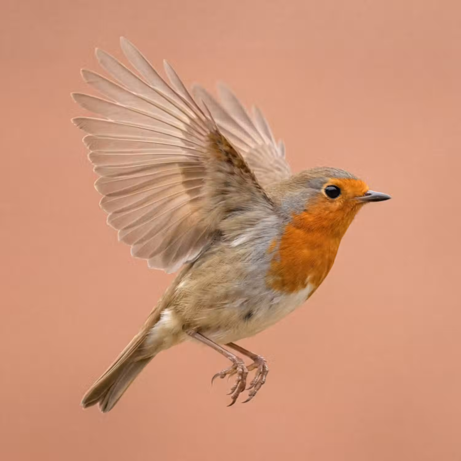 Behang - Roodborst - Natuur - Roze