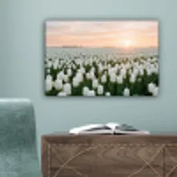 Tulpen - Landschap - Wit canvas 2cm klein -sfeer4
