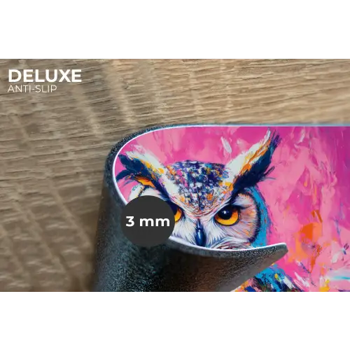 Uil - Roze - Blauw - Verf - Abstract Placemat vinyl groot -closeup