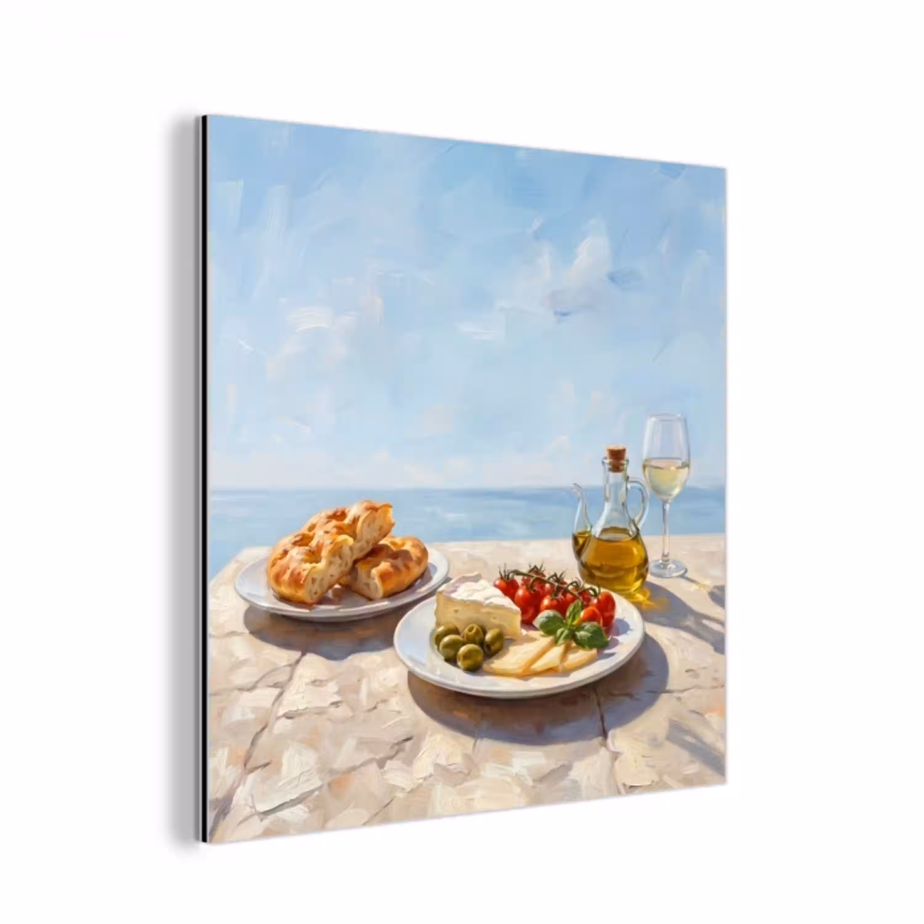 Eten - Middellandse Zee - Natuur - Geschilderd aluminium wit klein -3d