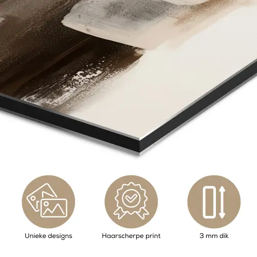 Penseelstreken - Abstract landschap - Rust aluminium wit klein -closeup_NL