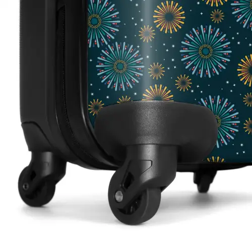 Retro disco 70s vuurwerk patroon kleurrijk NBS - Handbagage koffer - Kinderen Unisex middel -wiel