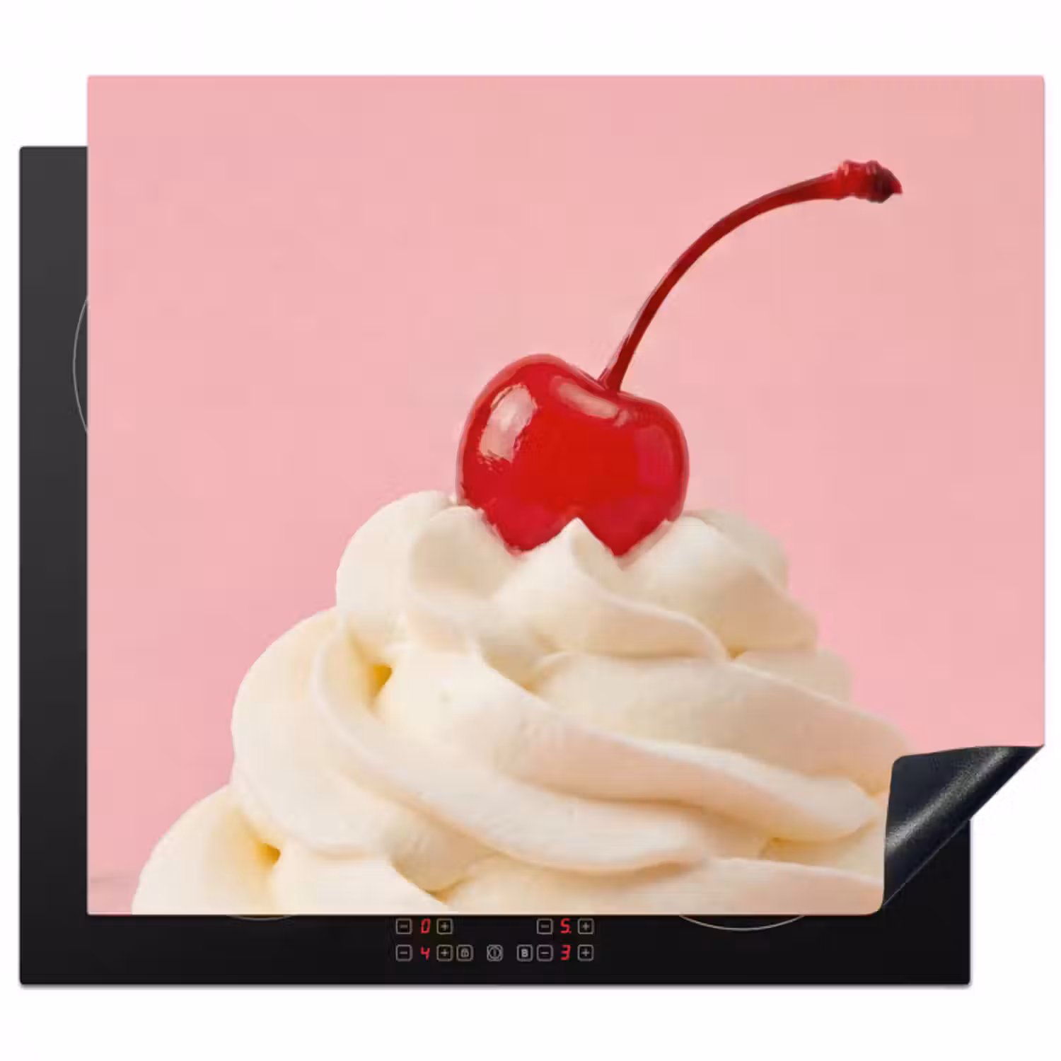 Herdabdeckplatte - Kirsche - Schlagsahne - Rosa