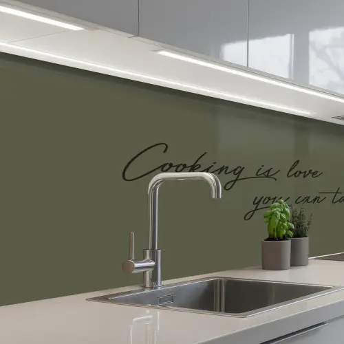 Cooking is love you can taste keuken achterwand 2 middel -3d_schuin