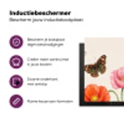 Vlinders - Klaprozen - Illustratie - Kleurrijk Inductie beschermer vinyl 3mm middel -zzzzzzz-cc-usp