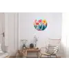 Illustratie - Bloemen - Kleurrijk Wandcirkel aluminium klein -woonkamer