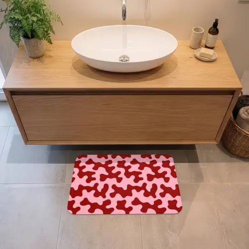 Modern - Abstract - Rood Badmat klein 997 -sfeer1