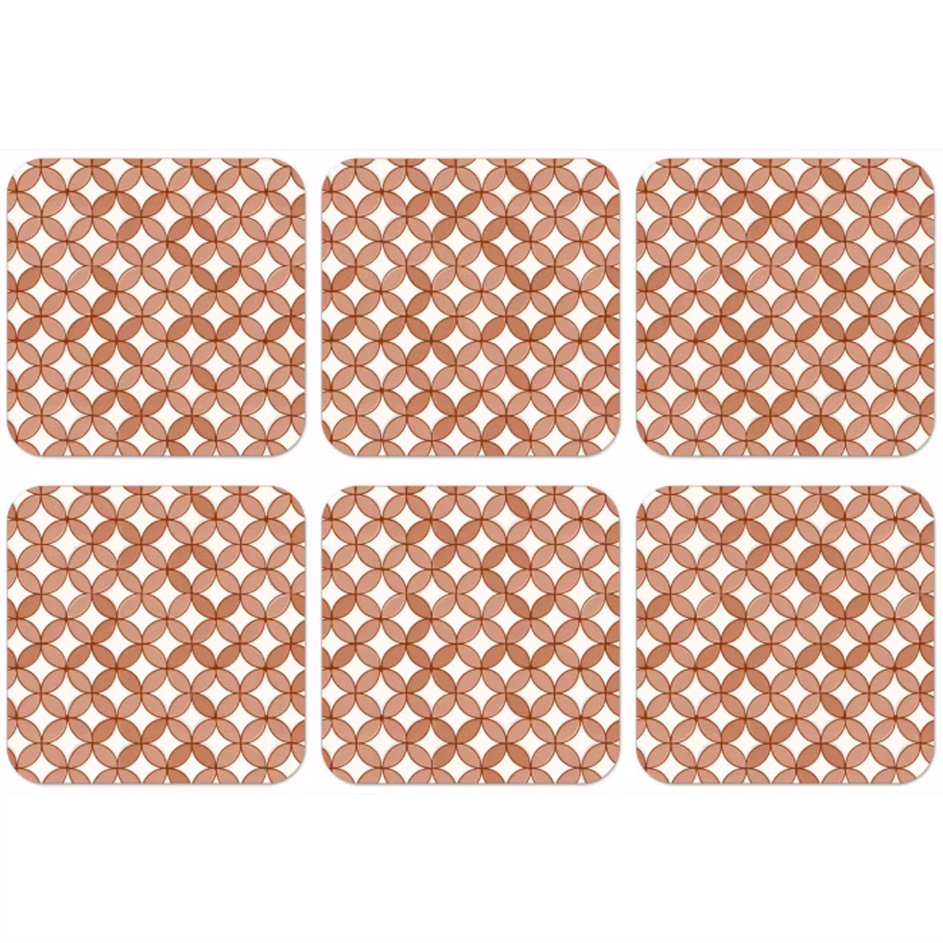 Geometrisch - Cirkels - Modern - Terracotta onderzetter kurk middel 366 -zkaufland3dotto