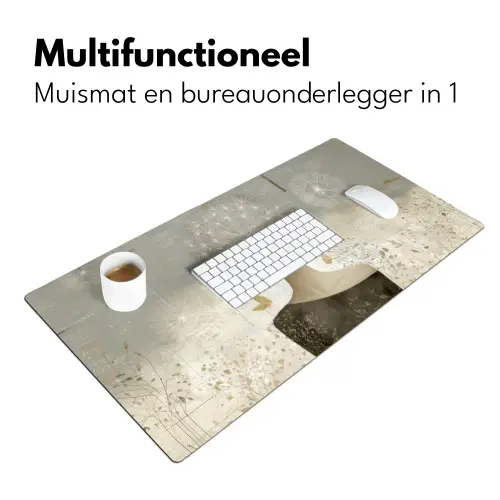 Pluis - Vrouw - Beige Muismat XXL klein -sfeer4