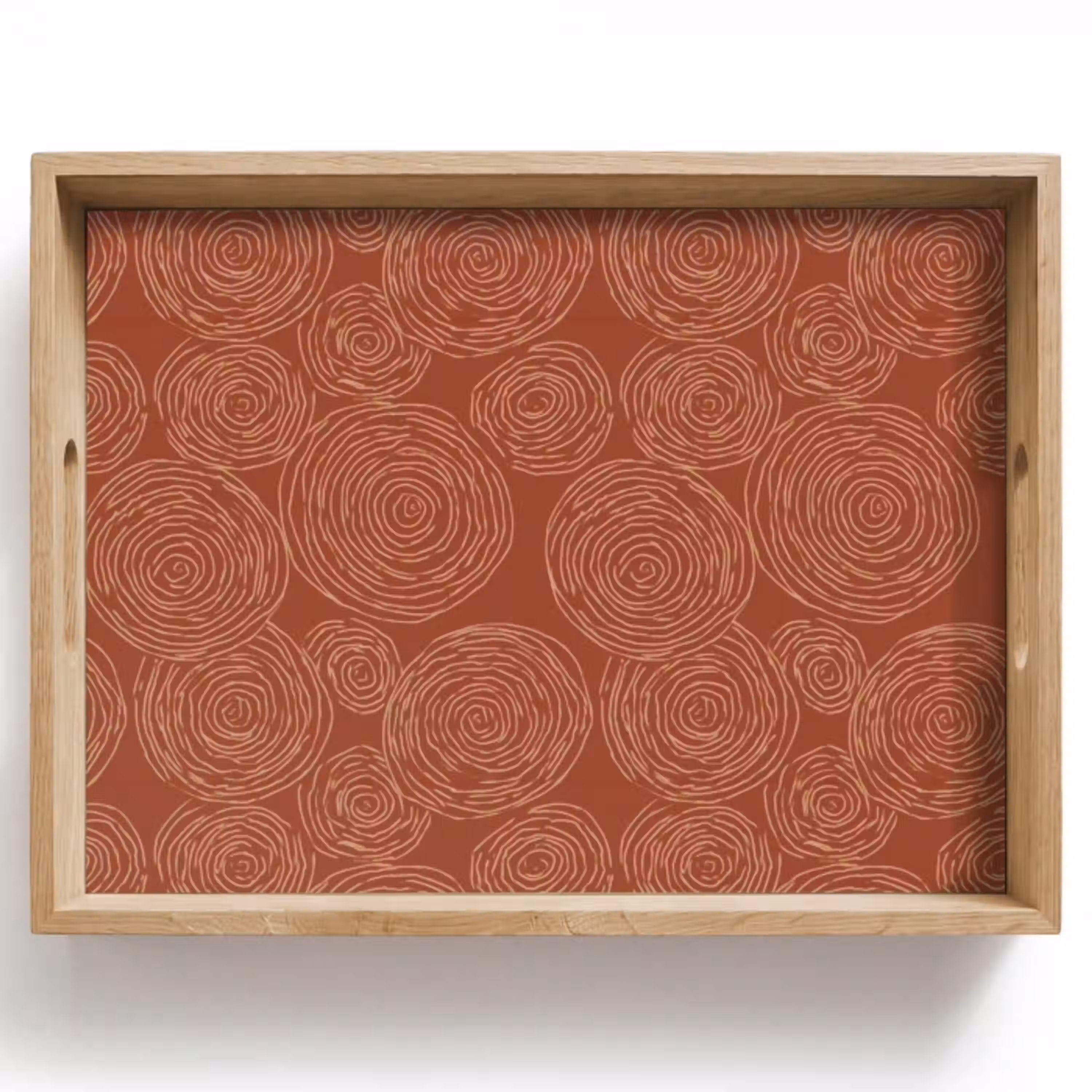 Cirkels - Abstract - Artistiek - Terracotta Dienblad Rechthoek middel 911 -z3d_shopping