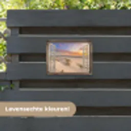 Doorkijk - Strand - Duinen - Natuur - Landschap tuinposter los doek klein -sfeer3