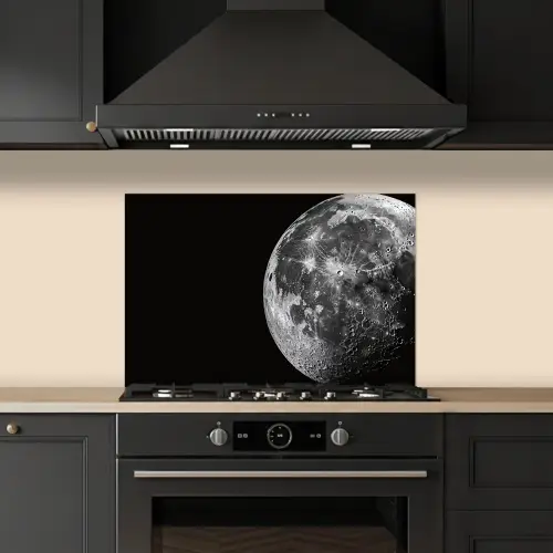 Close-up - Maan - Wit - Textuur keuken achterwand spatscherm klein -sfeer1