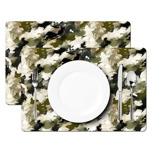 Donker - Groen - Camouflage - Schilderachtig Placemat vinyl groot 368 -zzsfeer2_Kitchenyeah-website