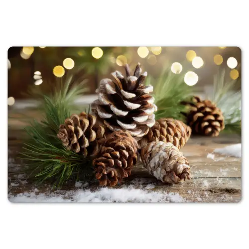 Dennenappels - Kerstsfeer - Bruin - Groen Placemat vinyl groot -zzsfeer1_Kitchenyeah-website