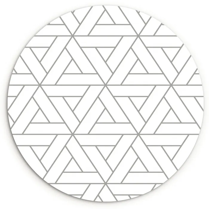 Design - Lijn - Patroon - Zwart - Wit Wandcirkel kunststof plaat 5mm dik klein 188 -3d