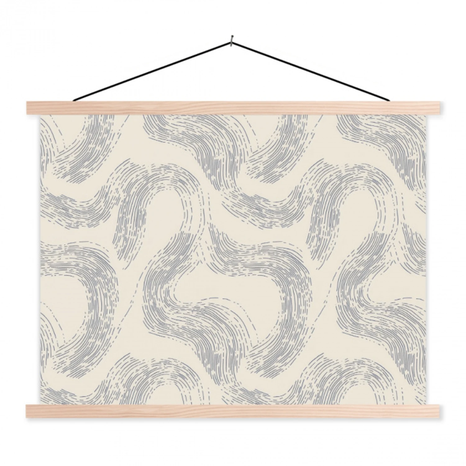 Lijnen - Patroon - Beige - Minimalistisch textielposter latten blank klein 122 -3d