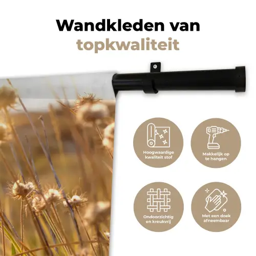 Planten - Natuur - Bloemen - Zon - Horizon Wandkleed katoen klein -sfeer2