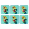 Avocado - Groen - Pit - Schaduw onderzetter kurk middel -3d