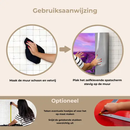 Lavendel - Paars - Bloemen - Natuur keuken achterwand spatscherm klein -gebruiksaanwijzing_NL