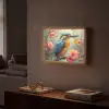 IJsvogel - Bloesem - Natuur - Vogels - Bloemen Light Box met batterij (Wandlamp) middel -sfeer1