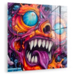 Monster - Graffiti - Kleuren - Oranje plexiglas 5mm klein -zzzproduct_nieuw
