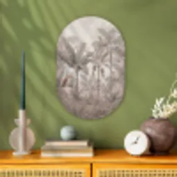 Natuur - Jungle - Ringstaartmaki - Bruin Wandcirkel Ovaal Forex klein -sfeer2