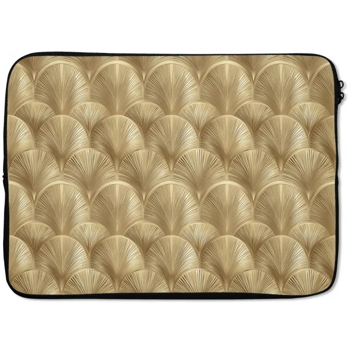 Patroon - Waaier -  Goud laptophoes neopreen klein 279 -zkaufland3dotto