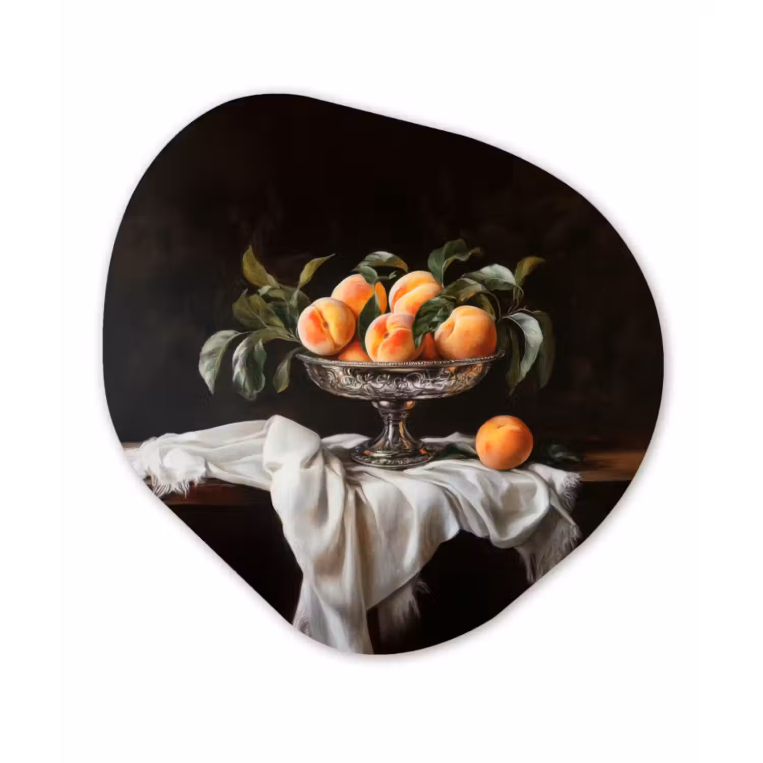 Organische vorm - schilderij - Aluminium - Stilleven - Perziken - Vintage