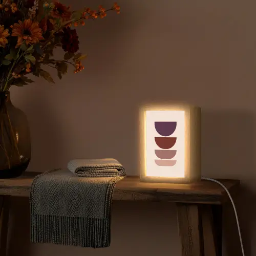 Harmonieus - Symmetrisch - Rood Light Box met kabel (Tafellamp) klein -sfeer4