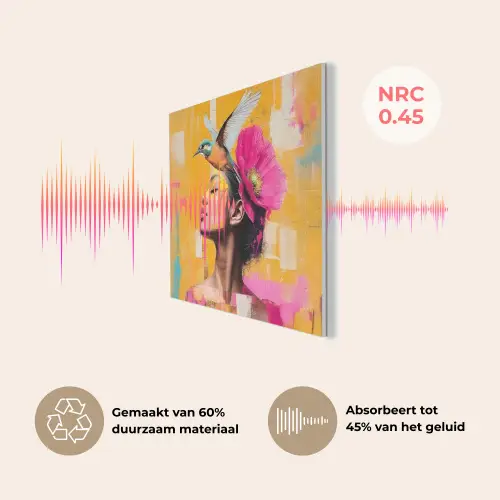 Vogel - Vrouw - Abstract - Bloem PET vilt klein -USP_NL