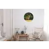 Hert - Gewei - Gras - Natuur - Dieren - Groen Wandcirkel aluminium klein -woonkamer