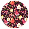 Donker - Bladeren - Fruit Wandcirkel plexiglas klein 852 -3d