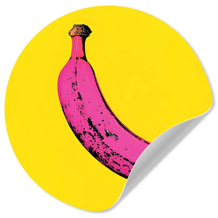 Banaan - Grafisch - Geel Wandcirkel behangsticker klein -3d