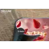 Aardbei - Taart- Eten - Roze Placemat vinyl groot -closeup