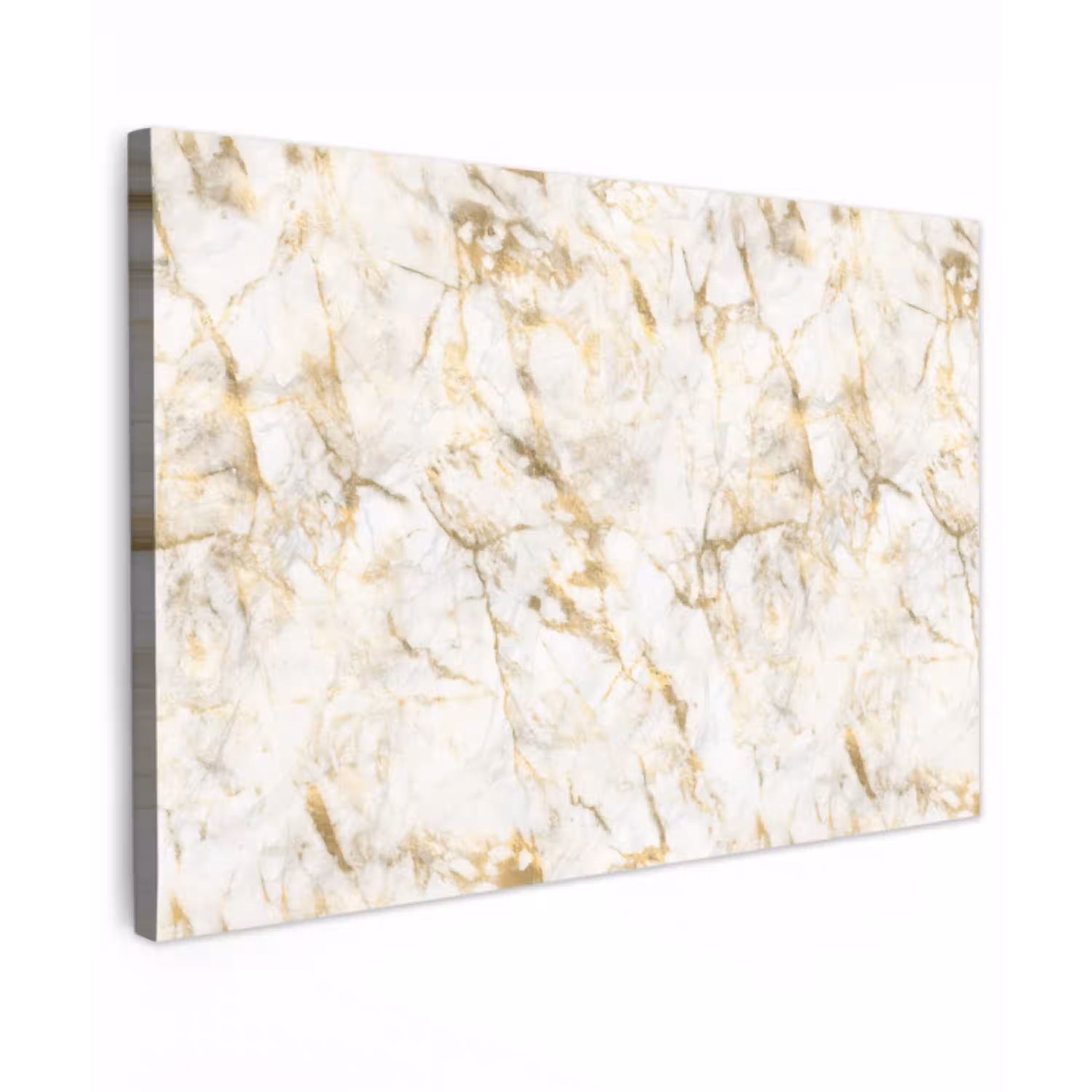 Goud - Licht - Nerf - Marmer Tuinposter op houten frame 2 cm dik klein 845 -3d