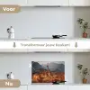 Giraffen - Hoog gras - Acaciabomen keuken achterwand spatscherm klein -voor_na_NL