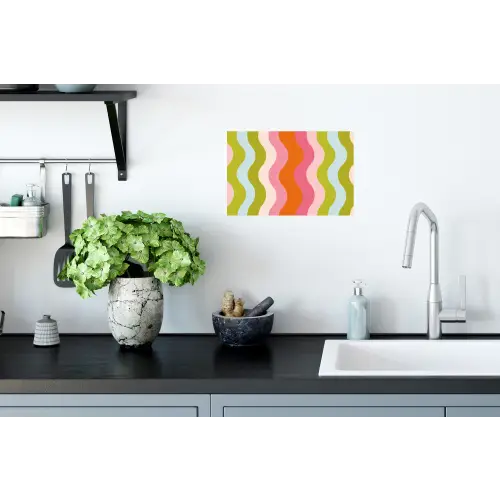 Banen - Golven - Kleurrijk - Verticaal Muursticker klein -keuken