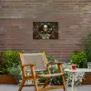 Vrouw - Bladeren - Goud - Vlinders Tuinposter op houten frame 2 cm dik klein -sfeer3