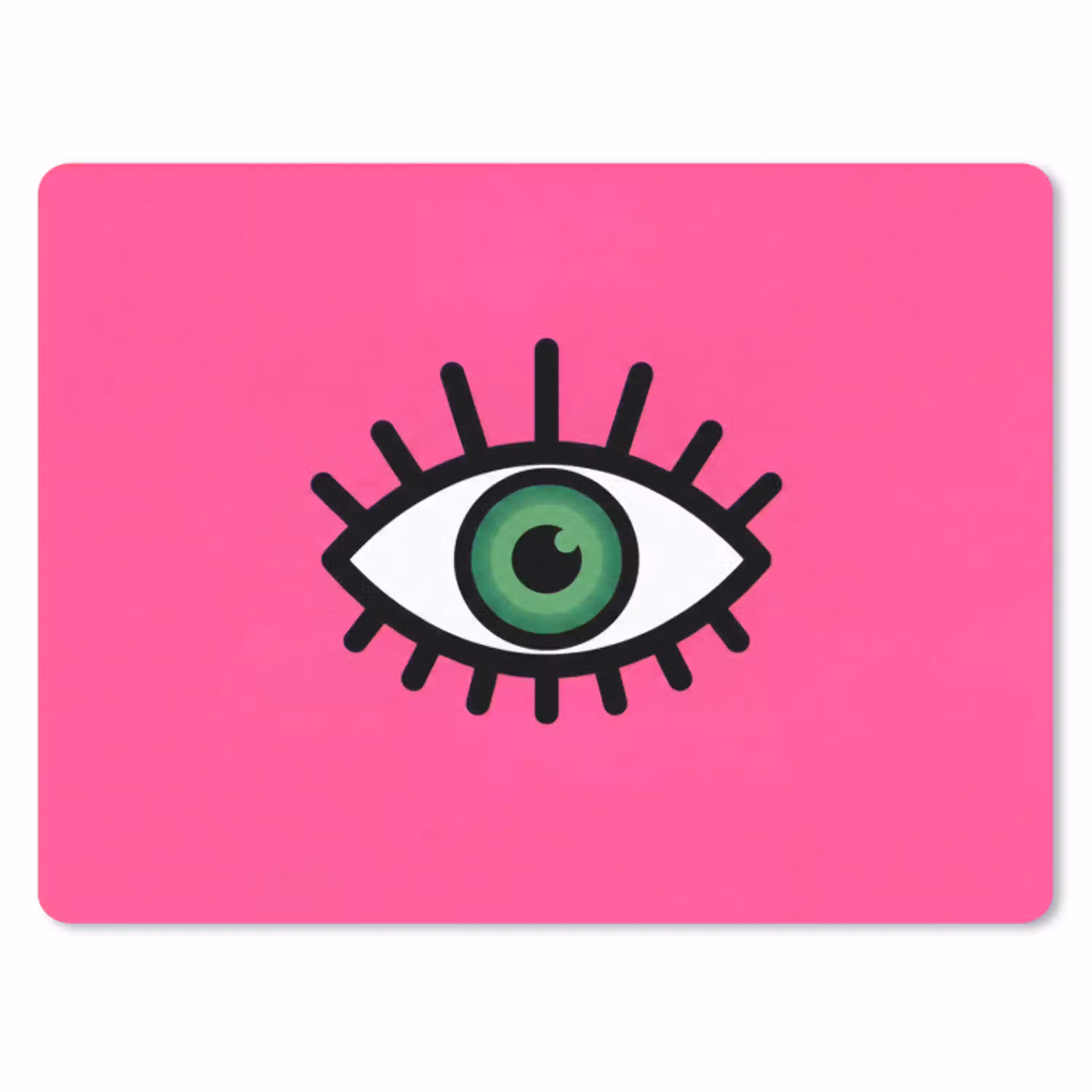 Minimalistisch - Oog - Roze muismat rubber klein -3d