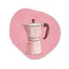 Roze - Mokkapot - Illustratie - Koffie Wandcirkel Organisch Forex 3mm klein -3d