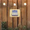 Eieren - Doos - Minimalistisch - Blauw tuinposter los doek klein -sfeer1