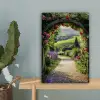 Doorkijk - Tuinboog - Bloemen - Natuur - Pad canvas 2cm klein -sfeer4
