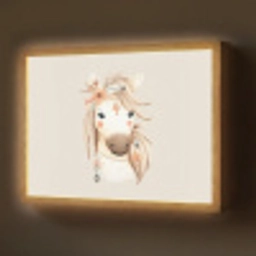 Paard - Bohemian - Pastel Light Box met batterij (Wandlamp) middel -z3d_website
