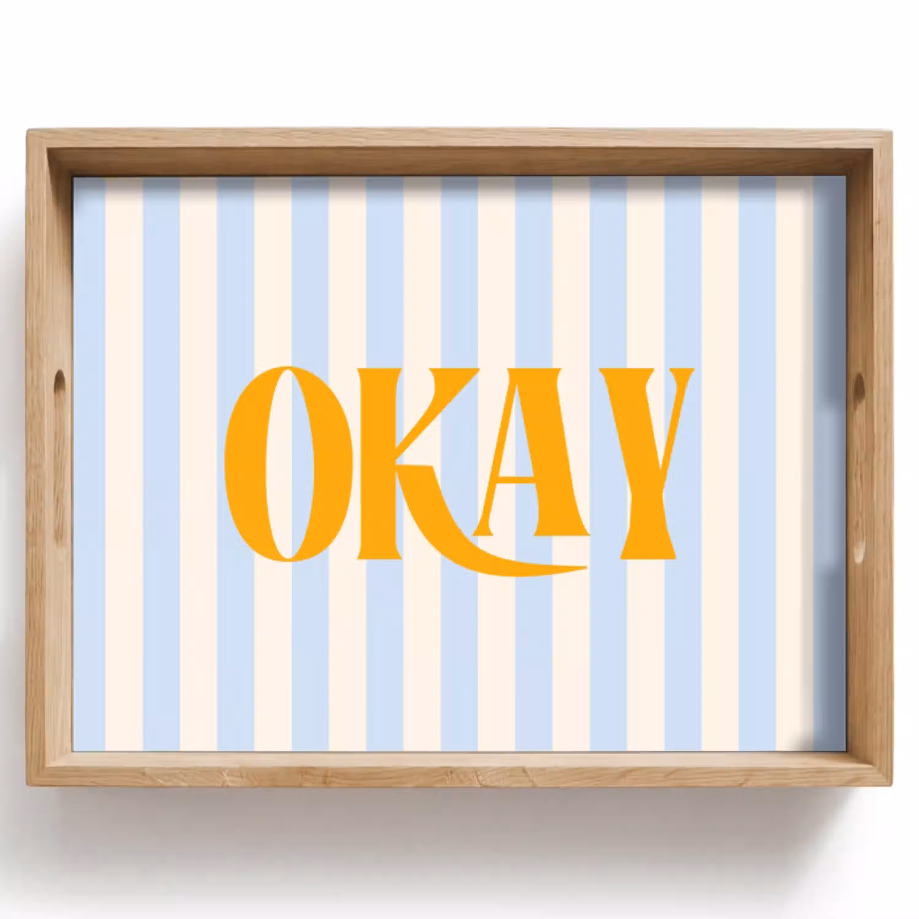 Oranje - Blauw - Strepen - Okay Dienblad Rechthoek middel -z3d_shopping