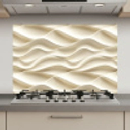 Lijnen - Golvend - Crème keuken achterwand spatscherm klein 900 -3d_website