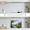 Zwaan - Bomen - Rust keuken achterwand spatscherm klein -voor_na_NL