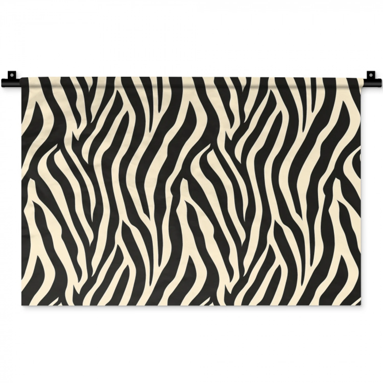 Zebra - Print - Klassiek - Zwart Wandkleed katoen klein 269 -zz3d