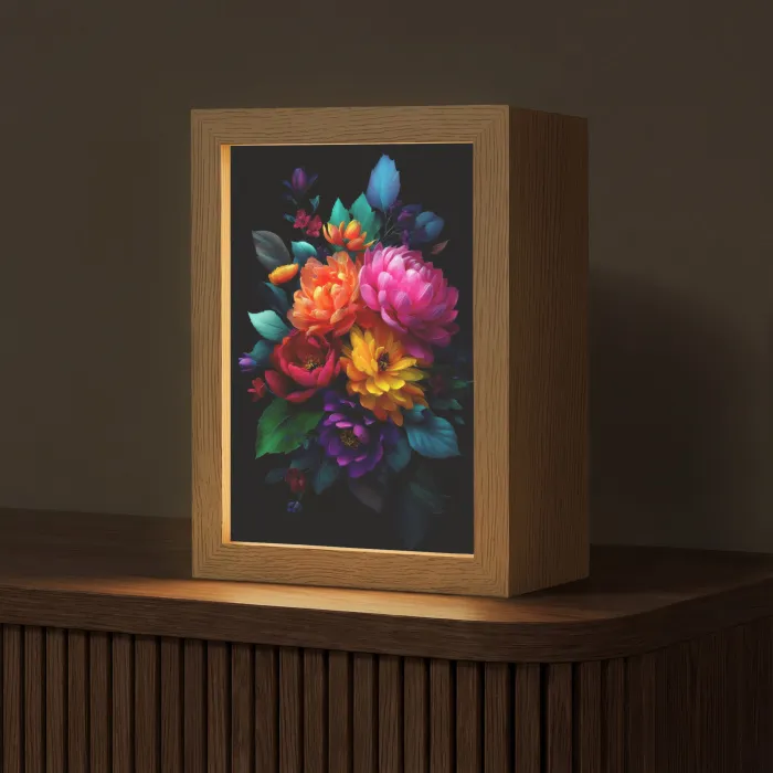 Boeket - Bloemen - Kleur Light Box met kabel (Tafellamp) klein -z3d_website